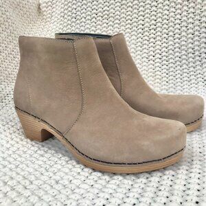 Dansko Maria Ankle Boots Taupe Nubuck Leather EU 38 US 7.5